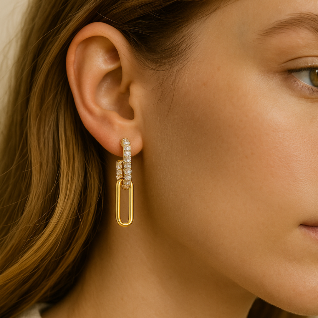 Clip Into Confidence Yellow Gold Diamond Earrings