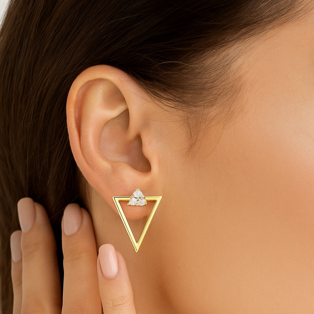 Triad Aura Yellow Gold Earrings