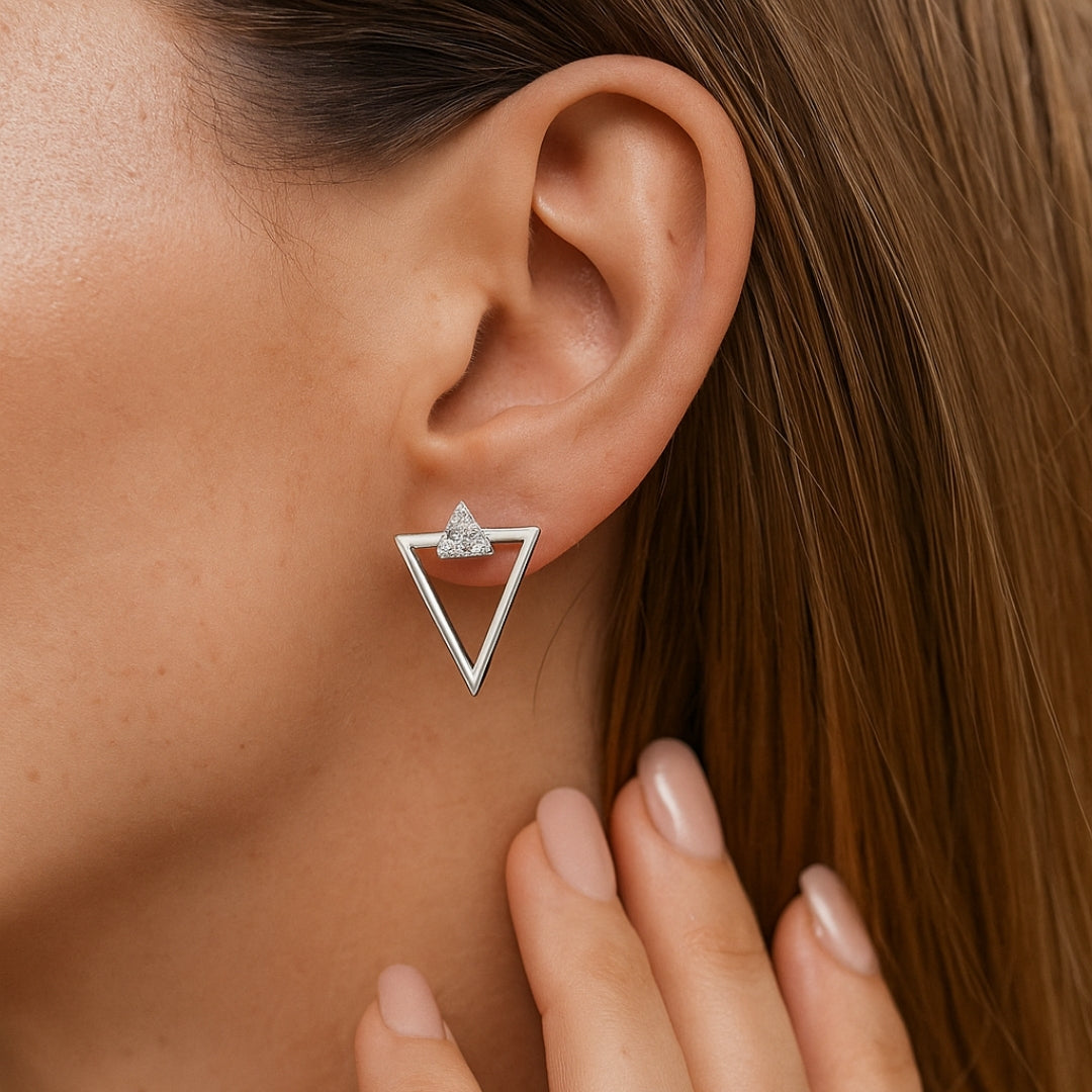 Triad Aura White Gold Earrings